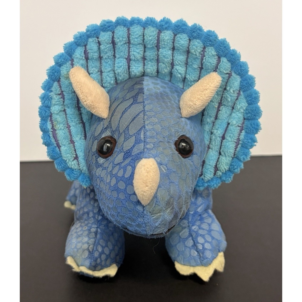 Dinosaur Plush Midwood Brands Triceratops Metallic Scale Green Blue Multi - Picture 5 of 9